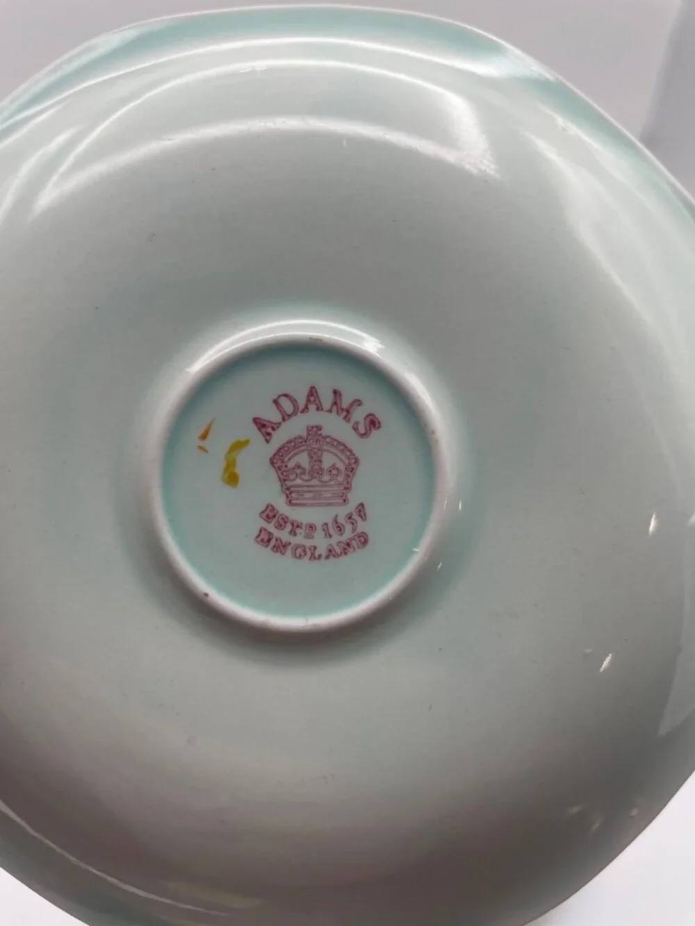 Lot of 3 Adams Calyx Ware Chelsea Sprays Saucers Red Fleur de Lis England